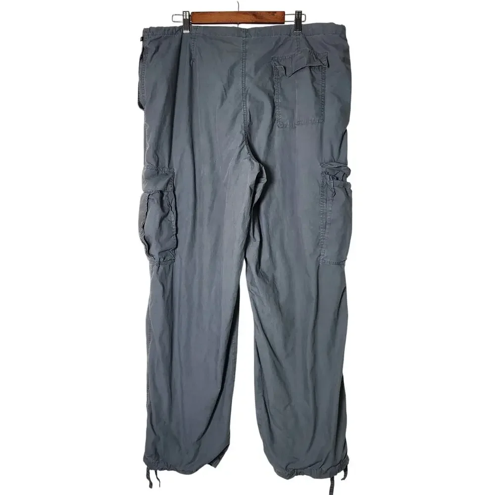 Express Y2K Paratrooper‎ Cargo Pants Men XL Grey Baggy Military Cotton Loose VTG